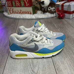 Womens Nike Gray, Blue And Neon Green Air Max